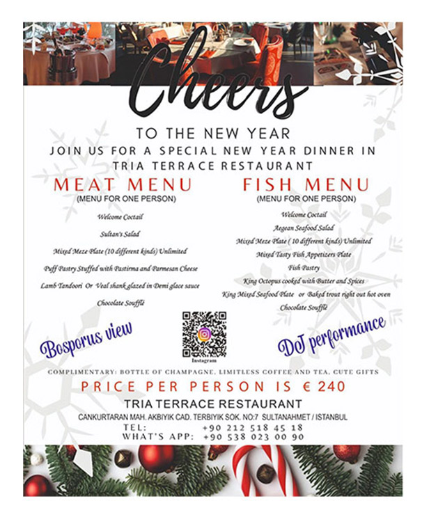 Tria Terrace Restaurant Yılbaşı 2023