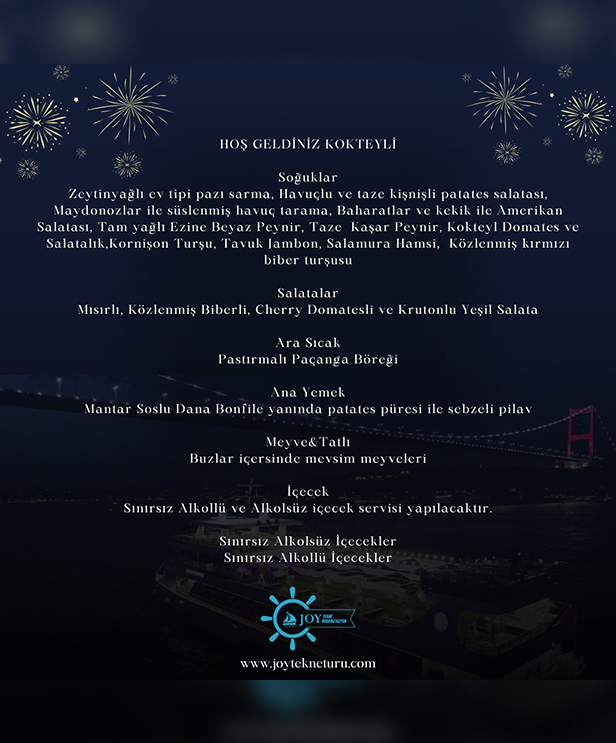 Joy Tekne Turu İstanbul Yılbaşı Programı 2025