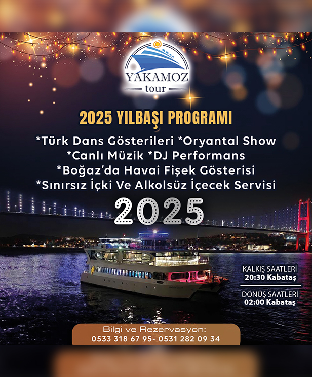 Yakamoz Boğaz Turu ile 2025 Yılbaşı Programı